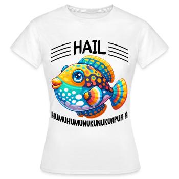 Humuhumunukunukuapua'a Riff-drückerfisch - Frauen T-Shirt - Weiß - Vorne - AI Model Female 172 dark (172cm)