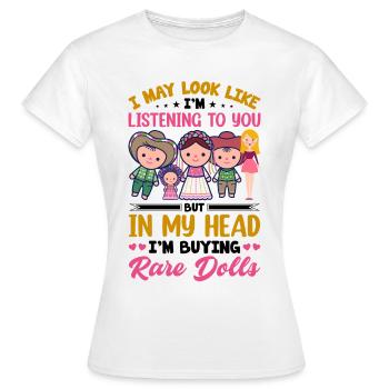 Poupée de collection Poupée en porcelaine Antique - T-shirt Femme - blanc - Devant - AI Model Female 172 dark (172cm)