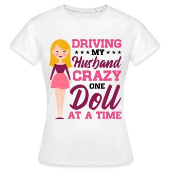 Poupée de collection Poupée en porcelaine Antique - T-shirt Femme - blanc - Devant - AI Model Female 172 dark (172cm)