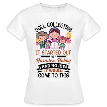 Poupée de collection Poupée en porcelaine Antique - T-shirt Femme - blanc - Devant - AI Model Female 172 dark (172cm)