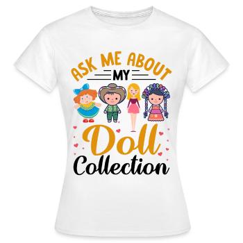Poupée de collection Poupée en porcelaine Antique - T-shirt Femme - blanc - Devant - AI Model Female 172 dark (172cm)