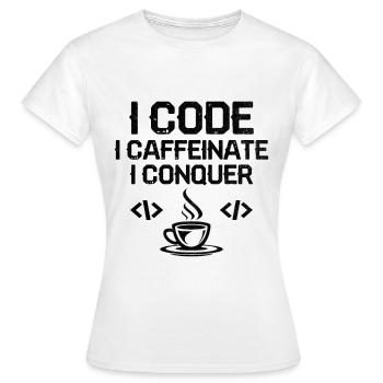 Kaffee-Codierung Programmierer Programmierer Entwickler Nerd Coff - Frauen T-Shirt - Weiß - Vorne - AI Model Female 172 dark (172cm)