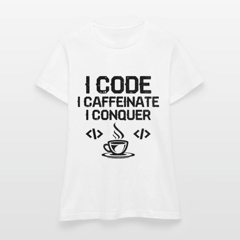 Kaffee-Codierung Programmierer Programmierer Entwickler Nerd Coff Frauen T-Shirt
