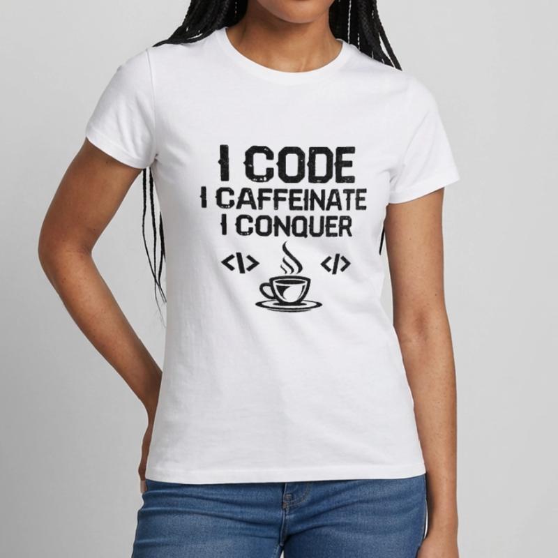 Café Codage Programmeur Codeur Développeur Nerd Coff T-shirt Femme