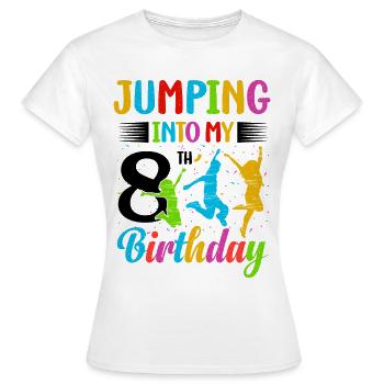 Trampoline Lover 8e anniversaire Party Jumping - T-shirt Femme - blanc - Devant - AI Model Female 172 dark (172cm)