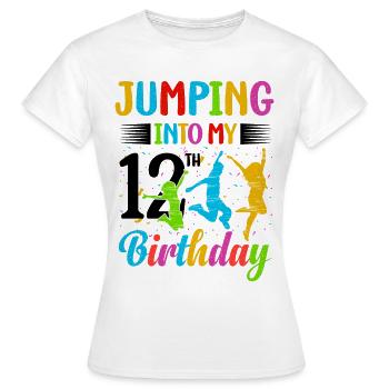 Trampoline Lover 8e anniversaire Party Jumping - T-shirt Femme - blanc - Devant - AI Model Female 172 dark (172cm)
