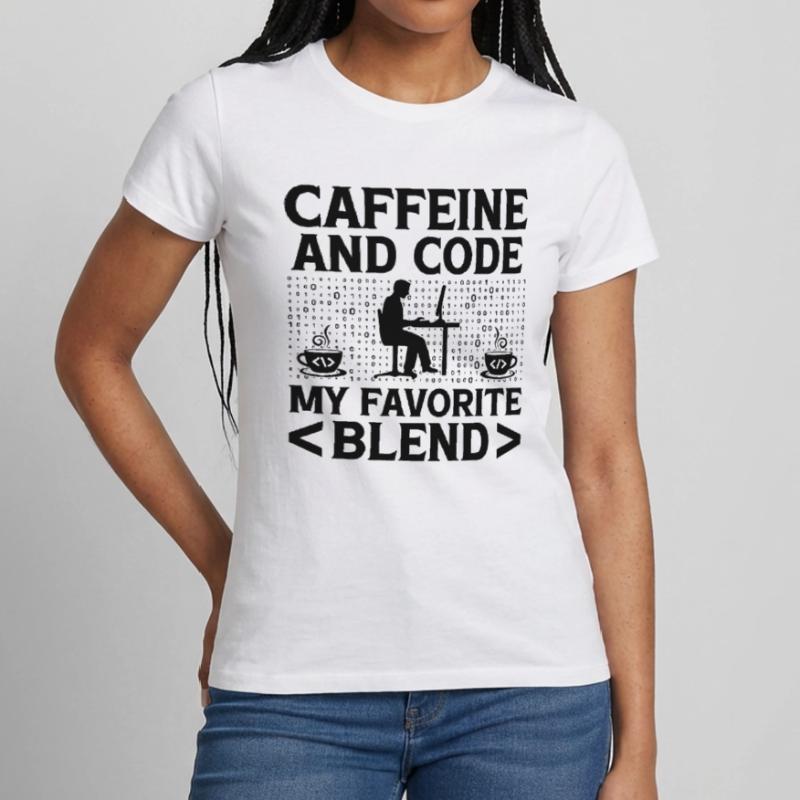 Café Codage Programmeur Codeur Développeur Nerd Coff T-shirt Femme