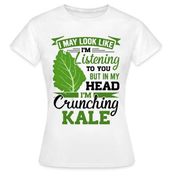 Véganisme végétarien au chou frisé - T-shirt Femme - blanc - Devant - AI Model Female 172 dark (172cm)