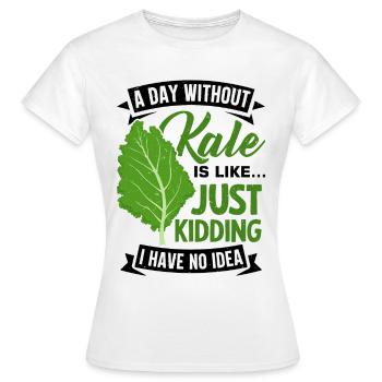 Véganisme végétarien au chou frisé - T-shirt Femme - blanc - Devant - AI Model Female 172 dark (172cm)