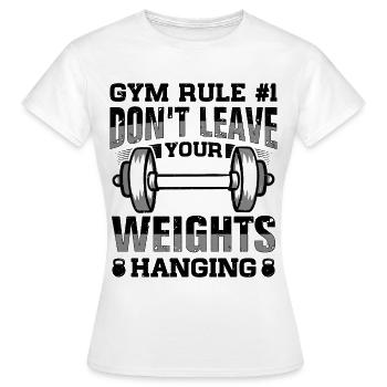 Guide d’étiquette et d’hygiène au gymnase - T-shirt Femme - blanc - Devant - AI Model Female 172 dark (172cm)