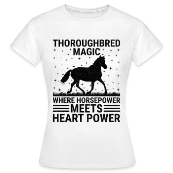 Courses de chevaux pur-sang Équitation Chevaux équestres - T-shirt Femme - blanc - Devant - AI Model Female 172 dark (172cm)