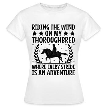 Courses de chevaux pur-sang Équitation Chevaux équestres - T-shirt Femme - blanc - Devant - AI Model Female 172 dark (172cm)