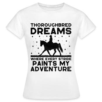 Courses de chevaux pur-sang Équitation Chevaux équestres - T-shirt Femme - blanc - Devant - AI Model Female 172 dark (172cm)