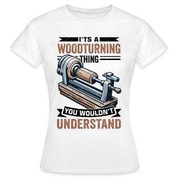 Turner Wood Turning Lathe - Women's T-Shirt - white - Front - AI Model Female 172 dark (172cm)