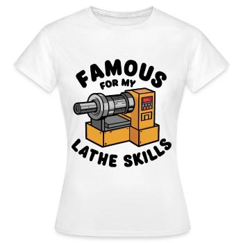 Lathe Wood Turning Lathe - Women's T-Shirt - white - Front - AI Model Female 172 dark (172cm)