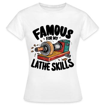 Lathe Wood Turning Lathe - Women's T-Shirt - white - Front - AI Model Female 172 dark (172cm)