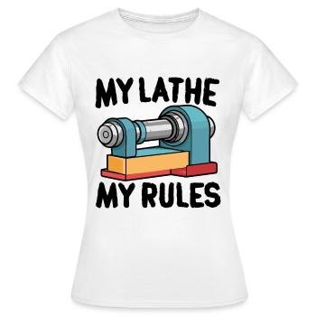 Lathe Wood Turning Lathe - Women's T-Shirt - white - Front - AI Model Female 172 dark (172cm)