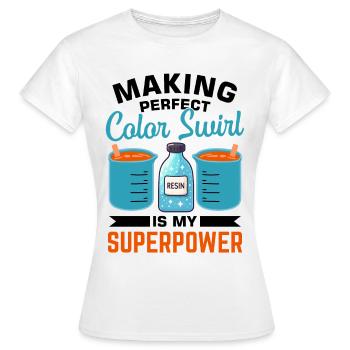 Funny epoxy resin saying - Women's T-Shirt - white - Front - AI Model Female 172 dark (172cm)