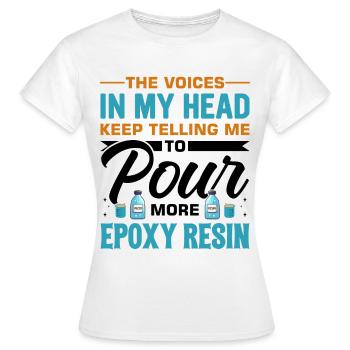 Drôle de dicton en résine époxy - T-shirt Femme - blanc - Devant - AI Model Female 172 dark (172cm)