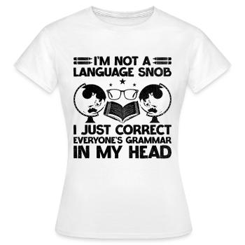 Professeur de langues étrangères École Professeurs de langues - T-shirt Femme - blanc - Devant - AI Model Female 172 dark (172cm)