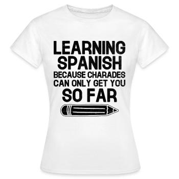 Professeur de langues étrangères École Professeurs de langues - T-shirt Femme - blanc - Devant - AI Model Female 172 dark (172cm)