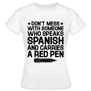 Professeur de langues étrangères École Professeurs de langues - T-shirt Femme - blanc - Devant - AI Model Female 172 dark (172cm)