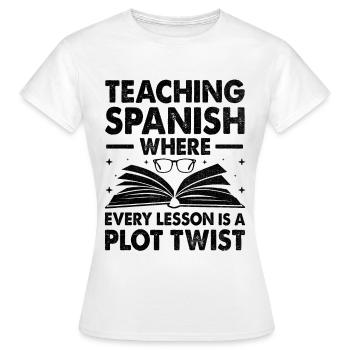 Professeur de langues étrangères École Professeurs de langues - T-shirt Femme - blanc - Devant - AI Model Female 172 dark (172cm)