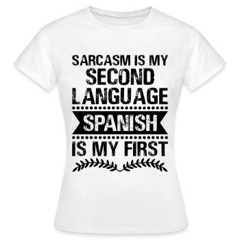 Professeur de langues étrangères École Professeurs de langues - T-shirt Femme - blanc - Devant - AI Model Female 172 dark (172cm)