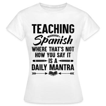Professeur de langues étrangères École Professeurs de langues - T-shirt Femme - blanc - Devant - AI Model Female 172 dark (172cm)