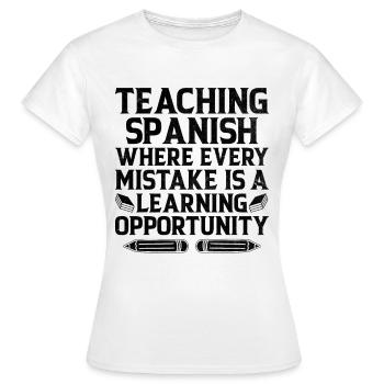 Professeur de langues étrangères École Professeurs de langues - T-shirt Femme - blanc - Devant - AI Model Female 172 dark (172cm)