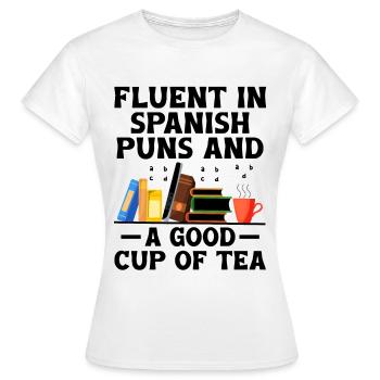 Professeur de langues étrangères École Professeurs de langues - T-shirt Femme - blanc - Devant - AI Model Female 172 dark (172cm)
