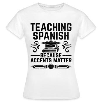 Foreign Language Teacher School Languages Teachers - Women's T-Shirt - white - Front - AI Model Female 172 dark (172cm)