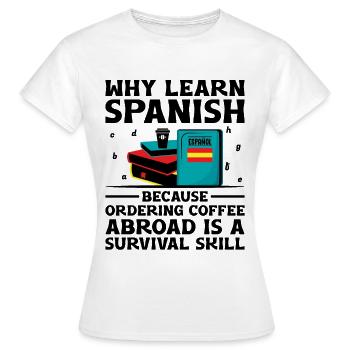 Professeur de langues étrangères École Professeurs de langues - T-shirt Femme - blanc - Devant - AI Model Female 172 dark (172cm)