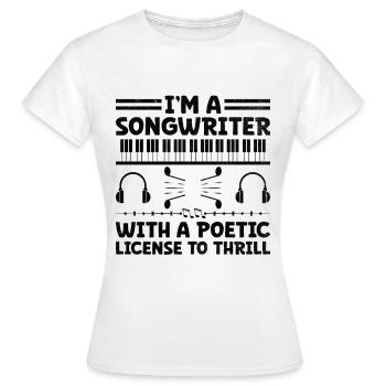 Musicien Auteur-compositeur Chanteur Musicien Musique Musique Pr - T-shirt Femme - blanc - Devant - AI Model Female 172 dark (172cm)