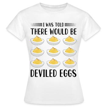 Sort d’œuf du diable - T-shirt Femme - blanc - Devant - AI Model Female 172 dark (172cm)