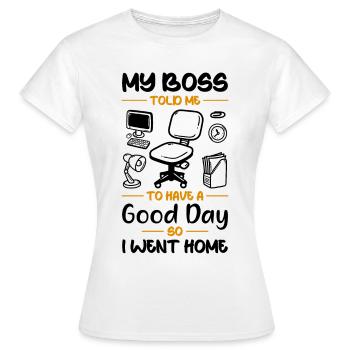 Humour de bureau - T-shirt Femme - blanc - Devant - AI Model Female 172 dark (172cm)