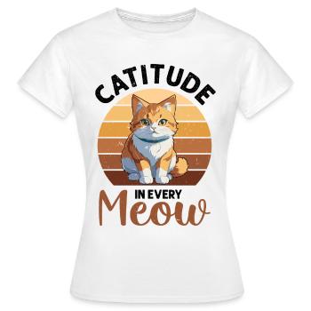 Drôle de dicton de chat - T-shirt Femme - blanc - Devant - AI Model Female 172 dark (172cm)