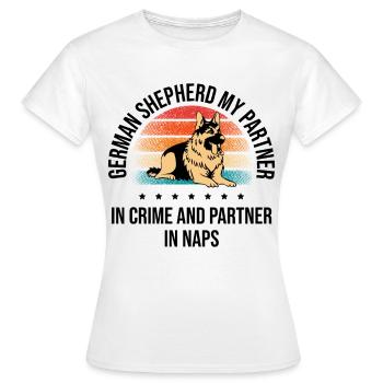 Berger allemand Mon partenaire dans le crime et Partenaire dans - T-shirt Femme - blanc - Devant - AI Model Female 172 dark (172cm)