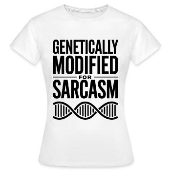 Sarcasme Gènes ADN Génétique - T-shirt Femme - blanc - Devant - AI Model Female 172 dark (172cm)
