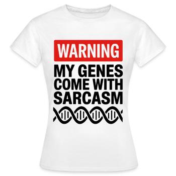 Sarcasme Gènes ADN Génétique - T-shirt Femme - blanc - Devant - AI Model Female 172 dark (172cm)