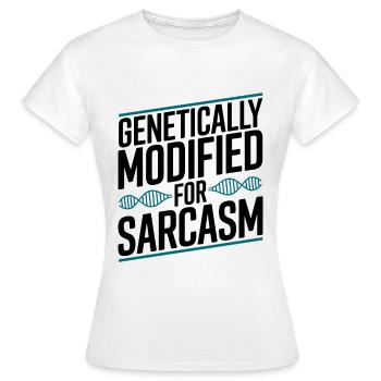Sarcasme Gènes ADN Génétique - T-shirt Femme - blanc - Devant - AI Model Female 172 dark (172cm)