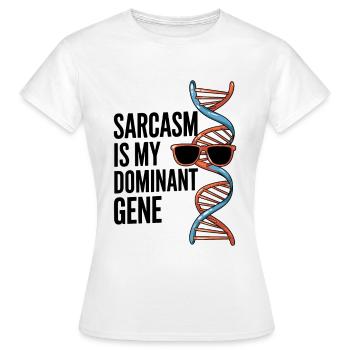 Sarcasme Gènes ADN Génétique - T-shirt Femme - blanc - Devant - AI Model Female 172 dark (172cm)