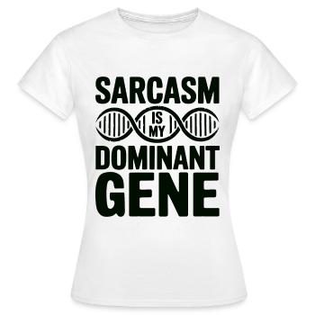 Sarcasme Gènes ADN Génétique - T-shirt Femme - blanc - Devant - AI Model Female 172 dark (172cm)