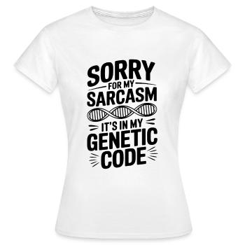 Sarcasme Gènes ADN Génétique - T-shirt Femme - blanc - Devant - AI Model Female 172 dark (172cm)