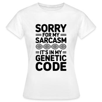 Sarcasme Gènes ADN Génétique - T-shirt Femme - blanc - Devant - AI Model Female 172 dark (172cm)