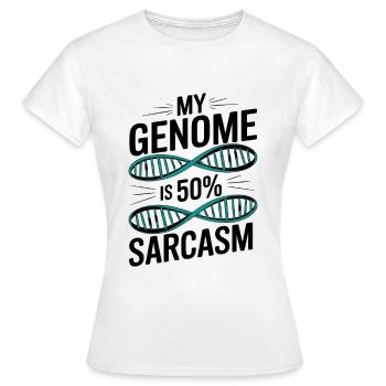 Sarcasme Gènes ADN Génétique - T-shirt Femme - blanc - Devant - AI Model Female 172 dark (172cm)