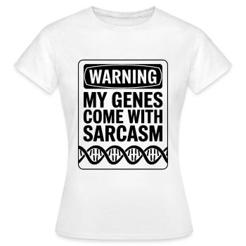 Sarcasme Gènes ADN Génétique - T-shirt Femme - blanc - Devant - AI Model Female 172 dark (172cm)