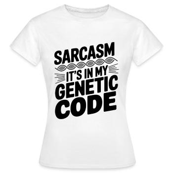 Sarcasme Gènes ADN Génétique - T-shirt Femme - blanc - Devant - AI Model Female 172 dark (172cm)