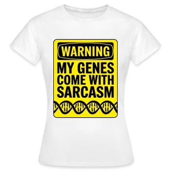 Sarcasme Gènes ADN Génétique - T-shirt Femme - blanc - Devant - AI Model Female 172 dark (172cm)