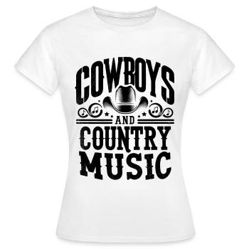 Cowboys And Country Music Song Lover Country Songs - Women's T-Shirt - white - Front - AI Model Female 172 dark (172cm)